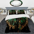 thumbnail image 2 of Designart "Serene Angel Wings in Green and Gold II" Contemporary Glam Bedding Covert Set - Wings Angel Gold Fantasy Bed Set With 2 Shams, 2 of 6