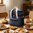 thumbnail image 5 of Double-Layer Insulated Lunch Bag, Portable Thermal Lunch Tote with Shoulder Strap, Leakproof Cooler Bag for Work, Picnic and Travel, 5 of 7