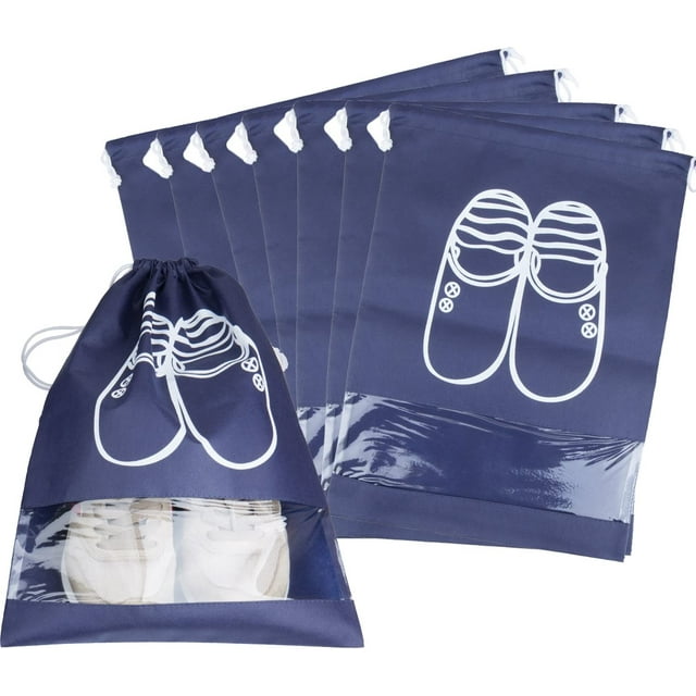 10 Pieces Shoe Bag With Drawstring, Dust Proof Travel Shoe Organizer Bag With Visual Window For Boots, High Heels, Shoes and Sandals