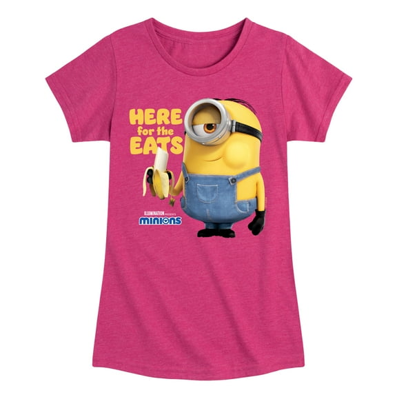 Despicable Me Minions - Only Here For The Eats - Toddler & Youth Girls Short Sleeve Graphic T-Shirt