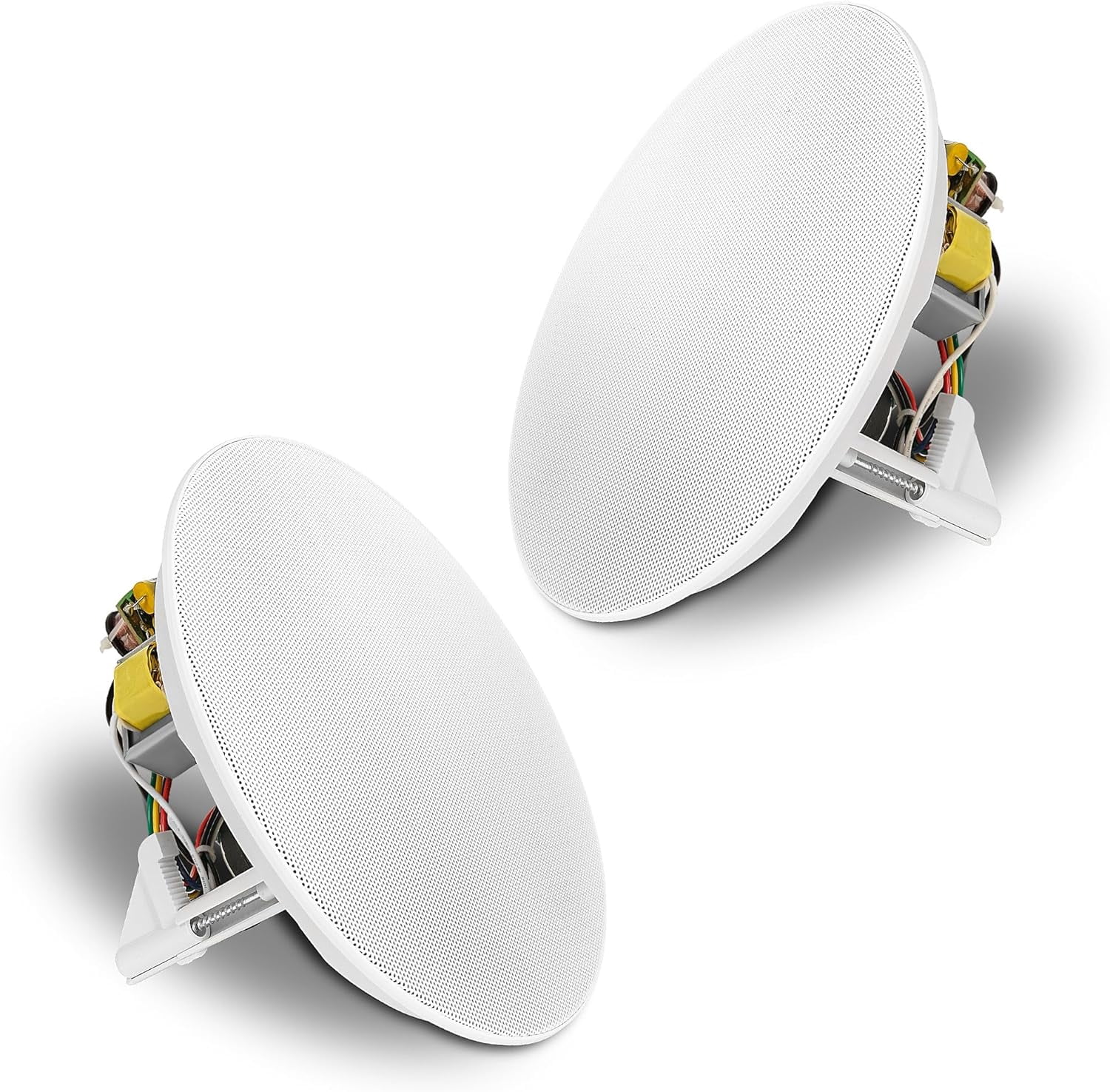 Sound Town Commercial Restaurant Bluetooth Amplifier + in-Ceiling Speaker Set, with One 6-Zone 70V/100V Amplifier with Bluetooth, 12 x Two-Way 8-Inch in-Ceiling Speakers, White (PAC180X12CS8N)