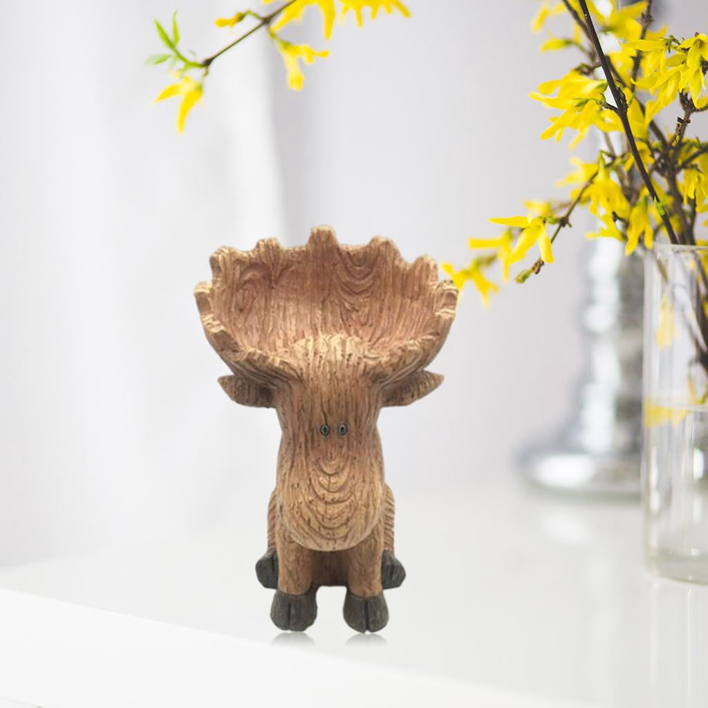 Axioma Deer Fairy Garden Statue Bird Feeder Bath for Outdoor Home Crafts Resin Yard Decor Garden Animal Sculpture Memorial Figurine