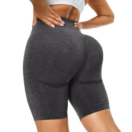 VENUZOR Women s Yoga Shorts High Waist Workout Shorts Butt Lifting Tummy Control Running Shorts for Gym Biker Shorts Anti-Cellulite Scrunch Pants