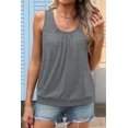 thumbnail image 2 of Women'S Summer Loose Fit Pleated Scoop Neck Casual Sleeveless Tank Tops Grey M, 2 of 6