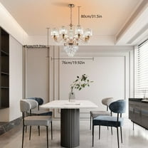 8 Lights Gold Large Crystal Chandeliers Ceiling Light Fixture for Living Room