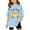 Light Blue, variant on LUOGENLI Liitle Girl's Casual T-Shirt Animail and Letter Print Short Sleeve Tee Shirts Comfortable Tops for Toddler Brick Red Size 5-6 Years