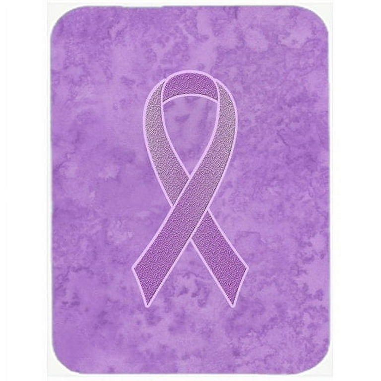 Caroline's Treasures Clear Ribbon for Lung Cancer Awareness Glass Cutting  Board Large Size 