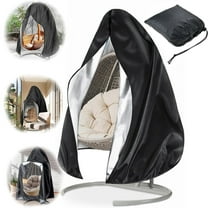 Egg Chair Cover with Zipper, 75 x 45 inches Patio Hanging Swing Chair Cover, Waterproof/Windproof Heavy Duty Weather Resisatnt Outdoor Hanging Chair Cover