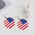 thumbnail image 5 of Leather Dangle Round Earrings For Women America Flag Patriotic Circle Earrings Drop Jewelry, 5 of 6