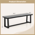 thumbnail image 3 of Costway 56.5"L Large Table Bench Wood Dining Bench with Wavy Edge & Metal Frame Black, 3 of 10