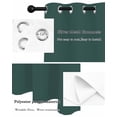 thumbnail image 5 of Solid Color Thermal Insulated Blackout Curtains for Bedroom 24 Length Deep Green Room Darkening Curtain 1 Panel Grommet Window Curtain Drape for Living Room Nursery Room, 5 of 7