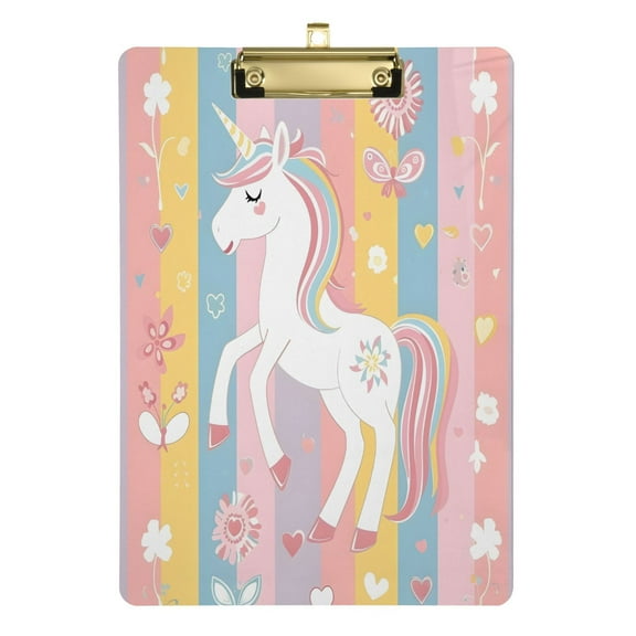 Cute Magical Unicorn Acrylic Clipboards A4 Standard Letter Size Clipboard 12.5" X 9" Clip Board for Students Teacher Office