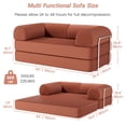 thumbnail image 2 of AMZFUN 63 Inch Full Size Floor Sofa, Corduroy Fabric With High Density Resilient Foam Filling, Multi-Purpose Folding Sofa for Living Room/Guest Room/Office/Apartment, Punmpkin, 2 of 8