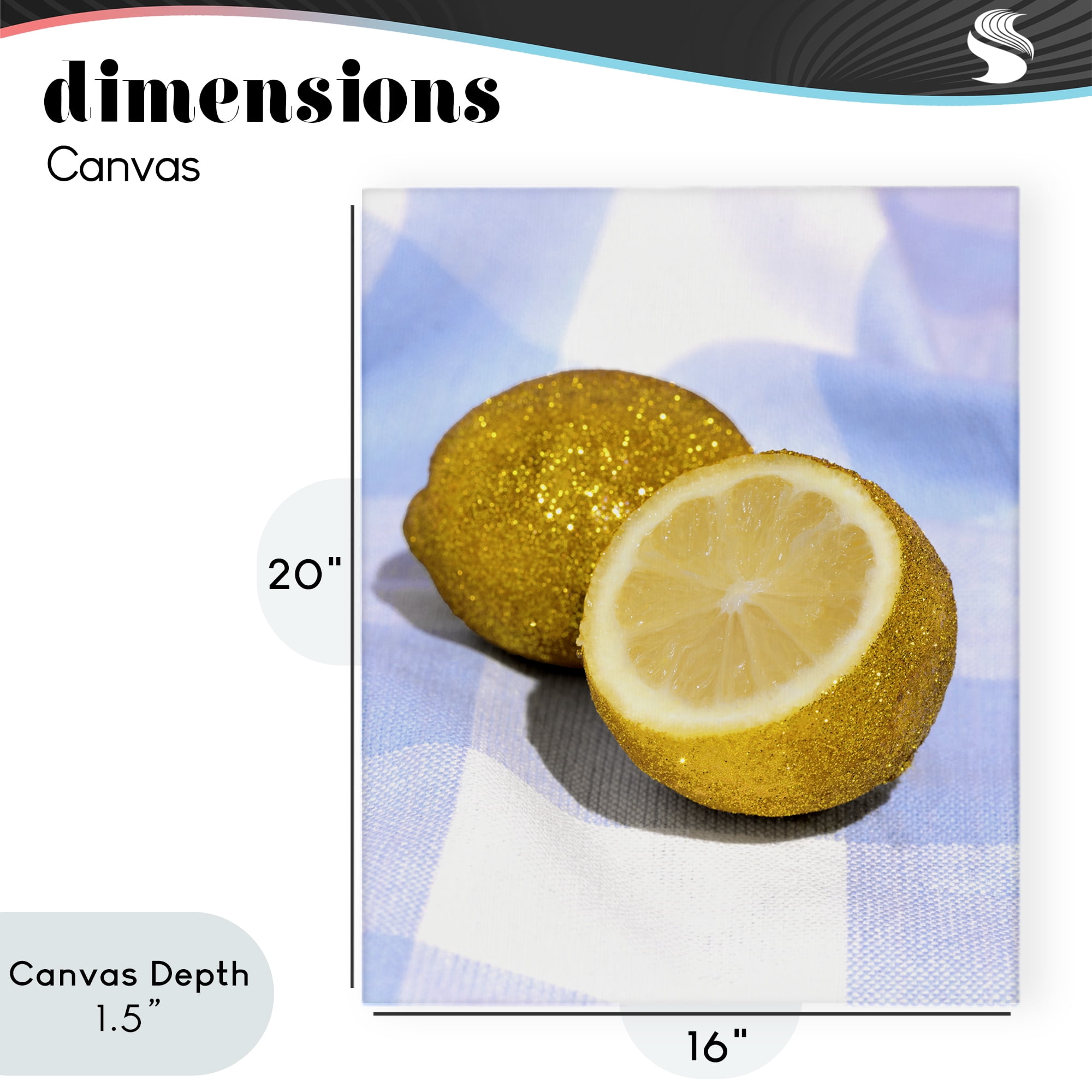 Stupell Industries Glimmer Lemon on Blue Canvas Wall Art, design by LISH Creative
