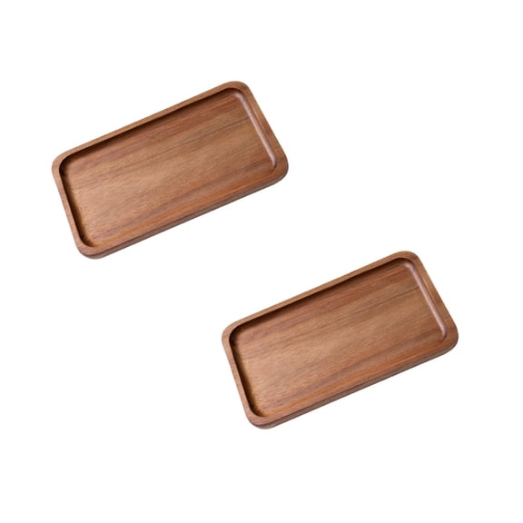 NUOKO 2 PCS Small Wooden Platters Rectangle Mini Charcuterie Boards Acacia Wood Serving Trays Home Decor Cheese Board Cake Appetizer Plates Kitchen Charcuterie Platter for Food Dish Dessert Tray