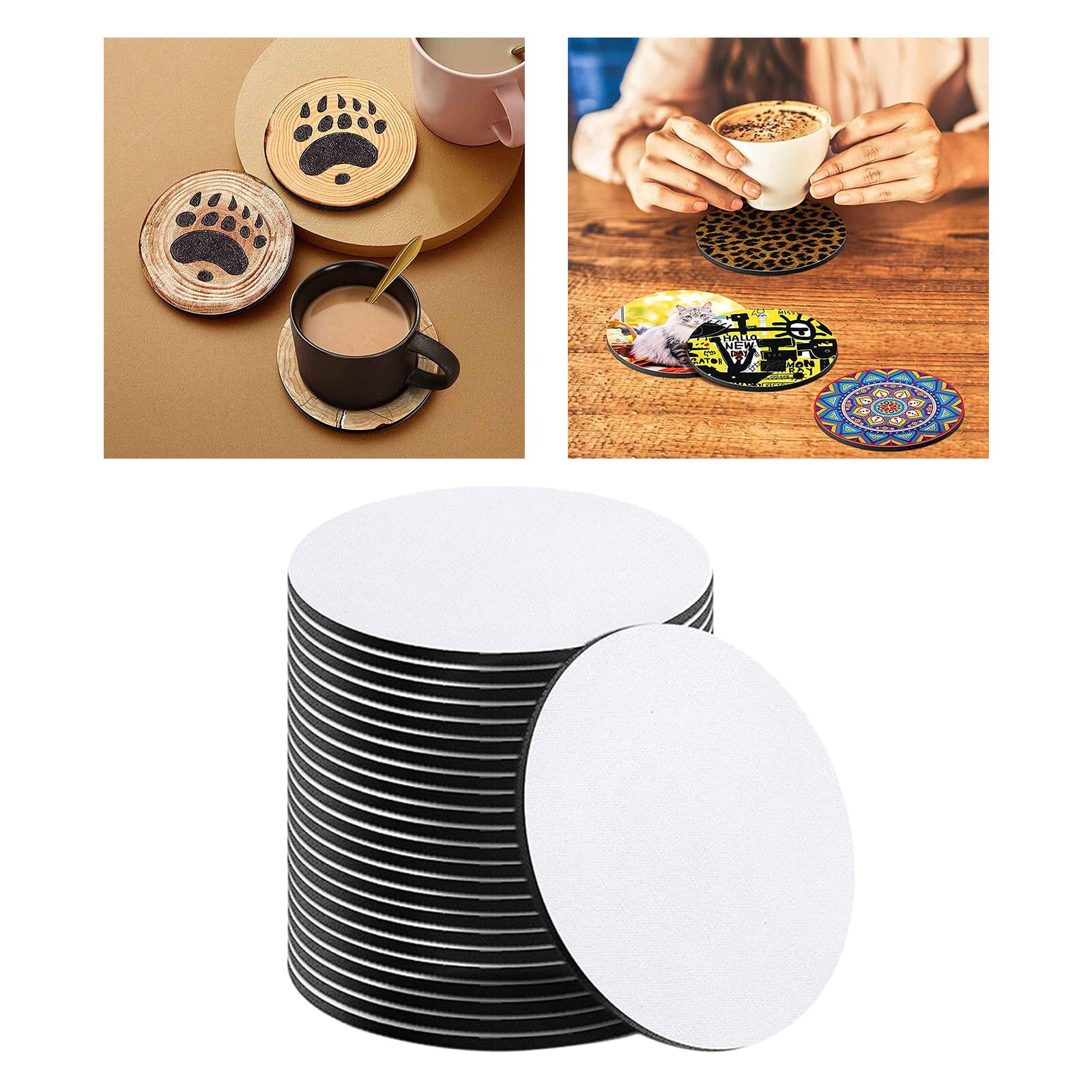 24 Pcs Sublimation Coaster Cup Coasters for Car Drinks Thermal Transfer  Mats Blanks Anti-scald 