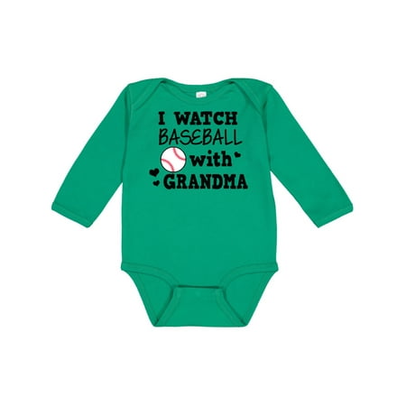 

Inktastic I Watch Baseball with My Grandma Gift Baby Boy Long Sleeve Bodysuit