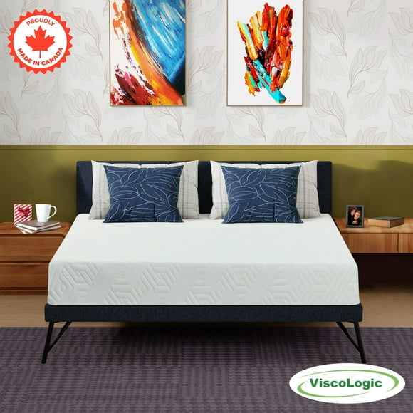 ViscoLogic Gemini 7 Inch Queen Mattress With Cooling Gel Medium Firm Foam For Sleep Cooler, CertiPUR-US® Certified Foam, Mattress in a Box