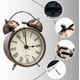 thumbnail image 5 of Reloj despertador de viaje retro silencioso vintage, reloj analógico de cuarzo con doble campana con alarma fuerte, reloj despertador matutino con pilas para dormir de 3 pulgadas, 5 of 8