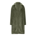 thumbnail image 7 of Women's Long-sleeved Warm Plush Jacket with Lapel Army Green L, 7 of 7