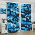 thumbnail image 2 of Camo Blue Blackout Curtains，for Girls Boy Home Decor, Abstract Hunter Army Navy Camouflage Pattern Drapes Window 2 Panel Rod Pocket Curtain for Bedroom Living Room Nursery Decor 63" W X 63" L, 2 of 6