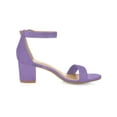 thumbnail image 3 of BLISSFUL STEP Women's Shoes Open Toe Mid Block Heel Ankle Strap Faux Suede Sandals Purple 5, 3 of 7