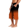 thumbnail image 5 of Mens Swim Trunks Men's Gradient Print Casual Drawstring Cropped Capri Pants Resort Swim Trunks Beach Shorts with Elastic Waist Quick-Dry Summer Pants for Vacation Travel Orange 3XL, 5 of 9