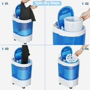 HomGarden 6.6lbs Portable Mini Washing Machine, Top-Load Washer Spin Cycle Basket, Blue