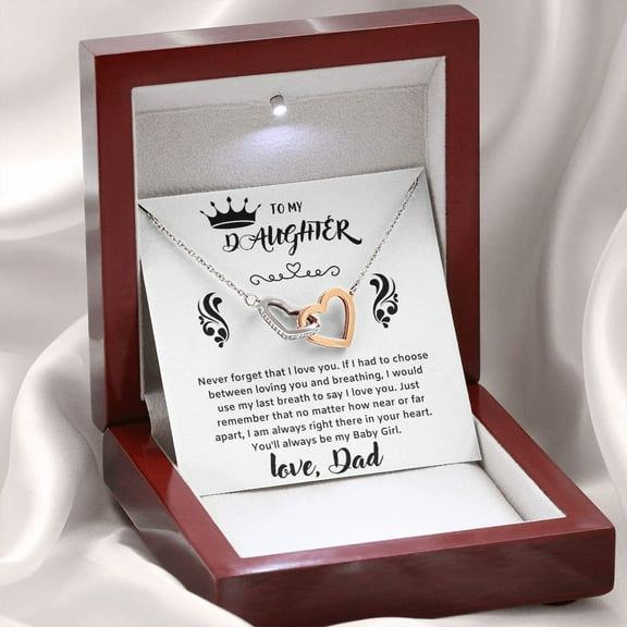 A Beautiful Interlocking Hearts necklace From Dad To Daughter, Multi Interlocking Heart Necklace