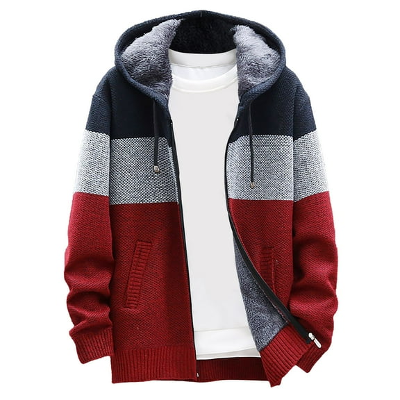 Haoxianjian White Sweater Knitted Sweater Men'S Spring And Winter Fashion Casual Slim Knit Cardigan Stand Collar Sweater Striped Fall Winter Warm Sweatshirts