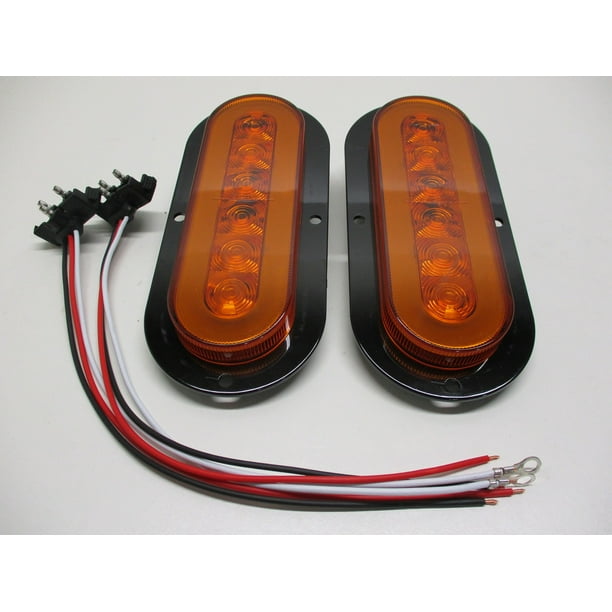 Halo Amber LED 6" Oval Trailer Truck Parking Turn Signal Lights