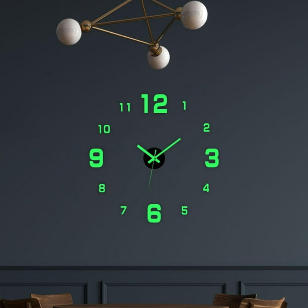 de reloj de pared luminosas, relojes de pared 3D DIY, silenciosos