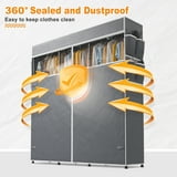 445LBS Rolling Clothes Rack with Cover, 81