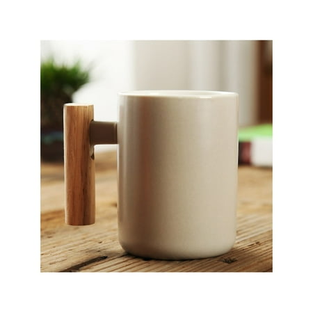 

Nordic Wooden Handle Ceramic Porcelain Mug Coffee Cups Literary Water Tea Cup Milk Mug Coffee Cup Drinkware Coffeeware Teaware