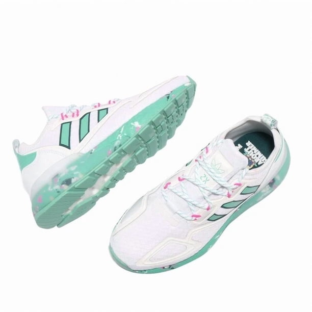 Adi-das Originals ZX 2K Boost White Active Mint Men's Athletic Shoes GX5373