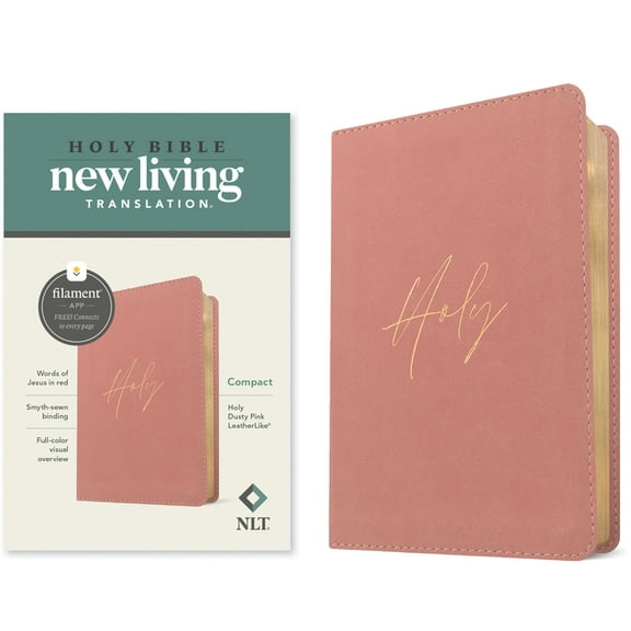 NLT Compact Bible, Filament Enabled (Leatherlike, Holy Dusty Pink, Red Letter), (Hardcover)