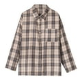 thumbnail image 6 of Hessimy Womens Fashion Casual Plaid Shackets Button Down Long Sleeve Shirts Clothes(Khaki,S), 6 of 9