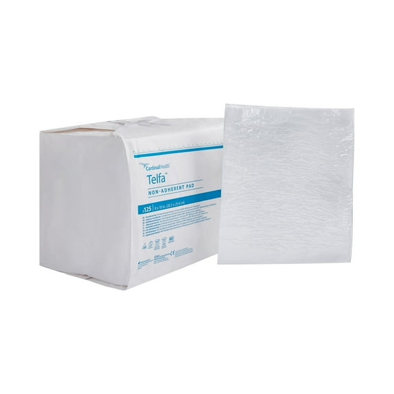 Telfa Ouchless Non-Adherent Dressing, Cotton, 8" x 10", Non-Sterile, 125 Count, 1 Pack