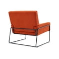 thumbnail image 3 of Mid Century Modern Metal Frame Armchair, Single Sofa Chair with Black Iron U-Shaped Legs, Upholstered Accent Chair for Living Room, Bedroom, Reading Room, Lounge, Orange, 3 of 9
