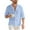 Light Blue, variant on Mens Shirts Mens Summer Linen T Shirts Casual Button Down Shirts Long Sleeve Collared Tees