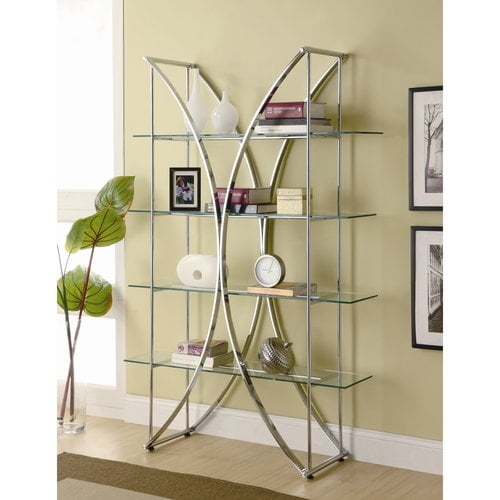 Coaster Floating Style Chrome Bookcase