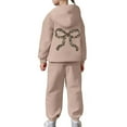 thumbnail image 7 of Byoo Toddler Girls Hoodie Leopard Bow Print Hoody Full Sleeve Pullover Shirt Sweatpants Tracksuit Set Casual Cozy Kids Outfit, 7 of 7