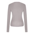 thumbnail image 4 of Scyoekwg Long Sleeve Shirts for Women, Basic Tops for Women Solid Color Round Neck Y2K Crop Tops Fall Clothes Lightweight Slim Going Out Tops (Gray,XS), 4 of 5