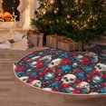 thumbnail image 5 of Sikiie Skull red flower blue Nativity Christmas Tree Skirt, Jesus Christian Winter Holiday Tree Mat Decoration(30-48IN)30", 5 of 6