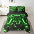 thumbnail image 2 of Erosebridal Green Gamepad Bed in a Bag Full size,Honeycomb Hexagon Bed Set,Teens Bedroom Decor,Reversible,7pcs, 2 of 5