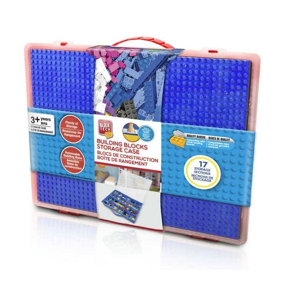 Block Tech Building Blocks Storage Case with Base Plate Lid