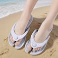 thumbnail image 2 of oqasdz Slippers for Women Travel Portable Flip Flops Indoor Outdoor Bathroom Shower Shoes Sandals with Flat Sole for Beach Pool,Grey, 2 of 6