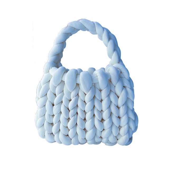 Bolso Tejido A Mano para Mujer Bolso Hombro Lana Islandesa Suave A La Regalo (azul)