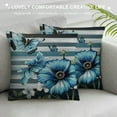 thumbnail image 3 of Creowell  Watercolor Flower Butterfly Throw Pillow Cover Farmhouse Plant Double Sides Print Cushion Cover for Bed Sofa,Grey Teal Rustic Wooden Board Square Couch Pillow Cover, 3 of 5