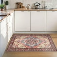 thumbnail image 2 of Wondo 2'x3' Boho Rugs for Entryway, Washable Kitchen Rugs Ultra-Thin Soft Rug, Non Slip Indoor Door Mat Stain Resistant for Bathroom Bedroom, Red, 2 of 8